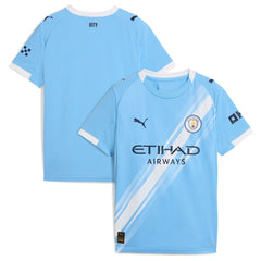 Puma Manchester City Youth 2025/26 Home Replica Jerseys - Sky Blue