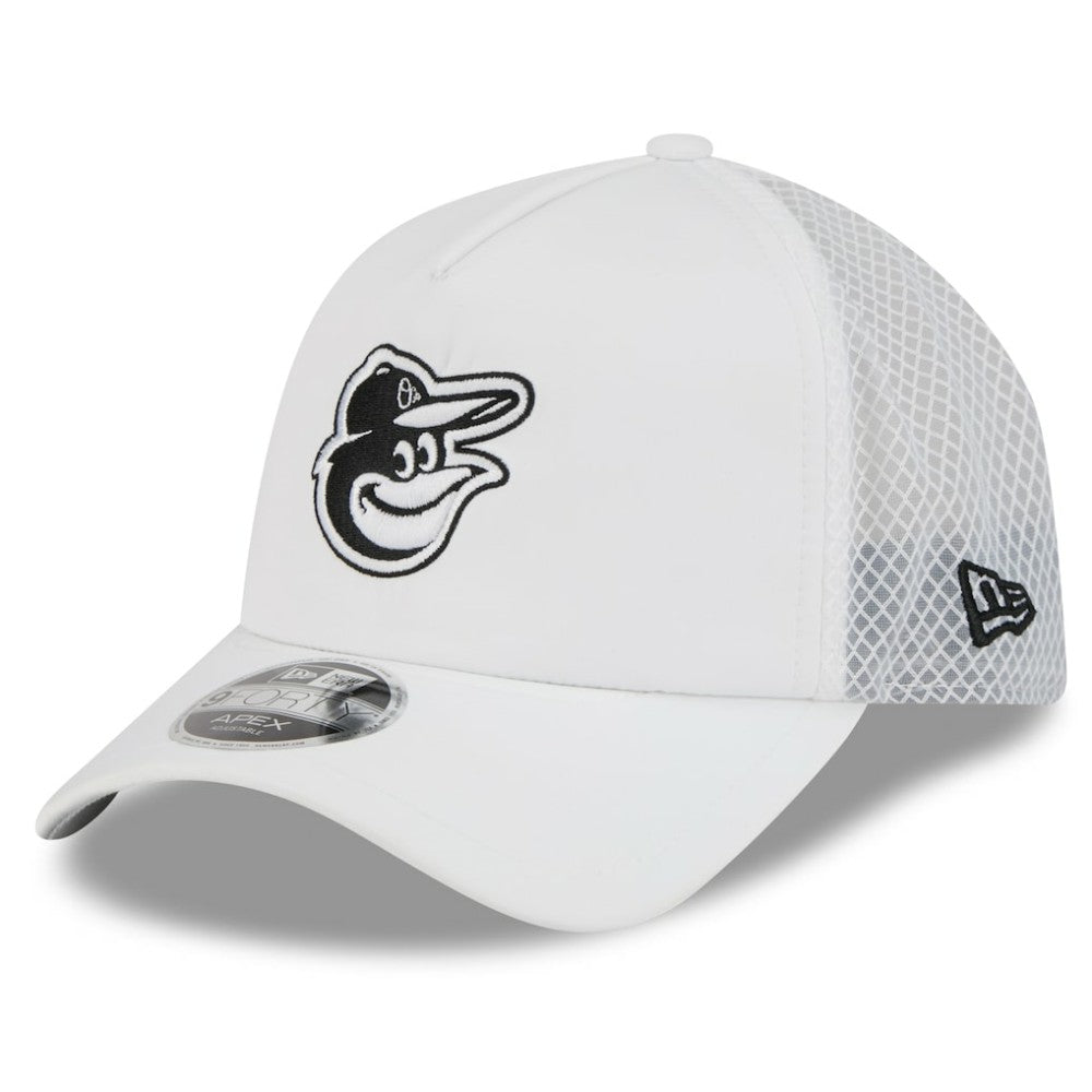 Baltimore Orioles New Era 2026 Batting Practice Apex 9FORTY Adjustable Trucker Hat Online