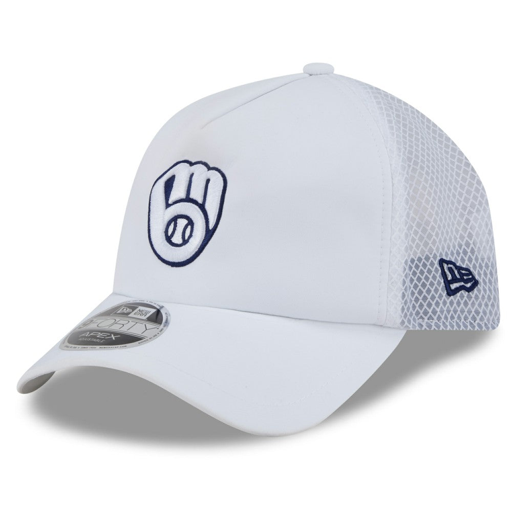 Milwaukee Brewers New Era 2026 Batting Practice Apex 9FORTY Adjustable Trucker Hat discount