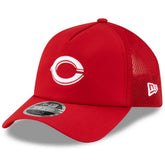 Cincinnati Reds New Era 2026 Batting Practice Apex 9FORTY Adjustable Trucker Hat Lifestyle