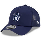 Milwaukee Brewers New Era 2026 Batting Practice Apex 9FORTY Adjustable Trucker Hat On Sale