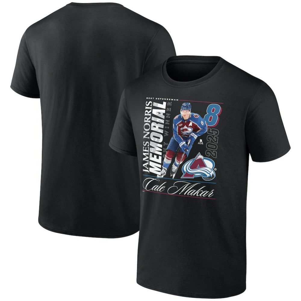 Cale Makar Colorado Avalanche - 2025 Norris Trophy Winner T-Shirt Black