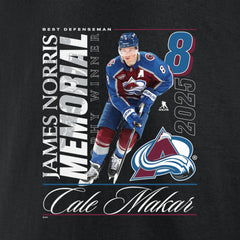 Cale Makar Colorado Avalanche - 2025 Norris Trophy Winner T-Shirt Black