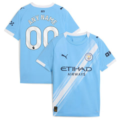 Puma Manchester City Youth 2025/26 Home Replica Custom Jerseys - Sky Blue