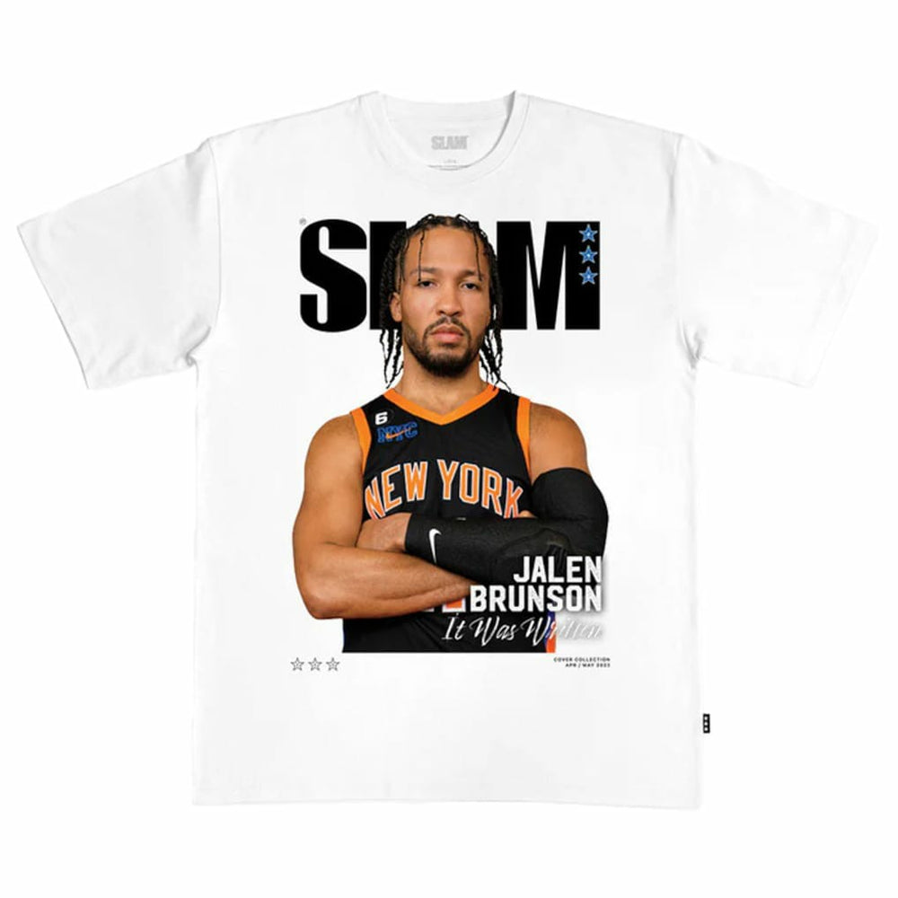 NBA - Jalen Brunson New York Knicks SLAM Cover T-Shirt - White