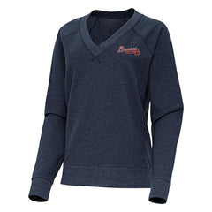Atlanta Braves Antigua Women's Varsity Tri-Blend V-Neck Long Sleeve T-Shirt Online