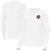 Chicago Cubs Antigua Women's Varsity Tri-Blend V-Neck Long Sleeve T-Shirt Sale