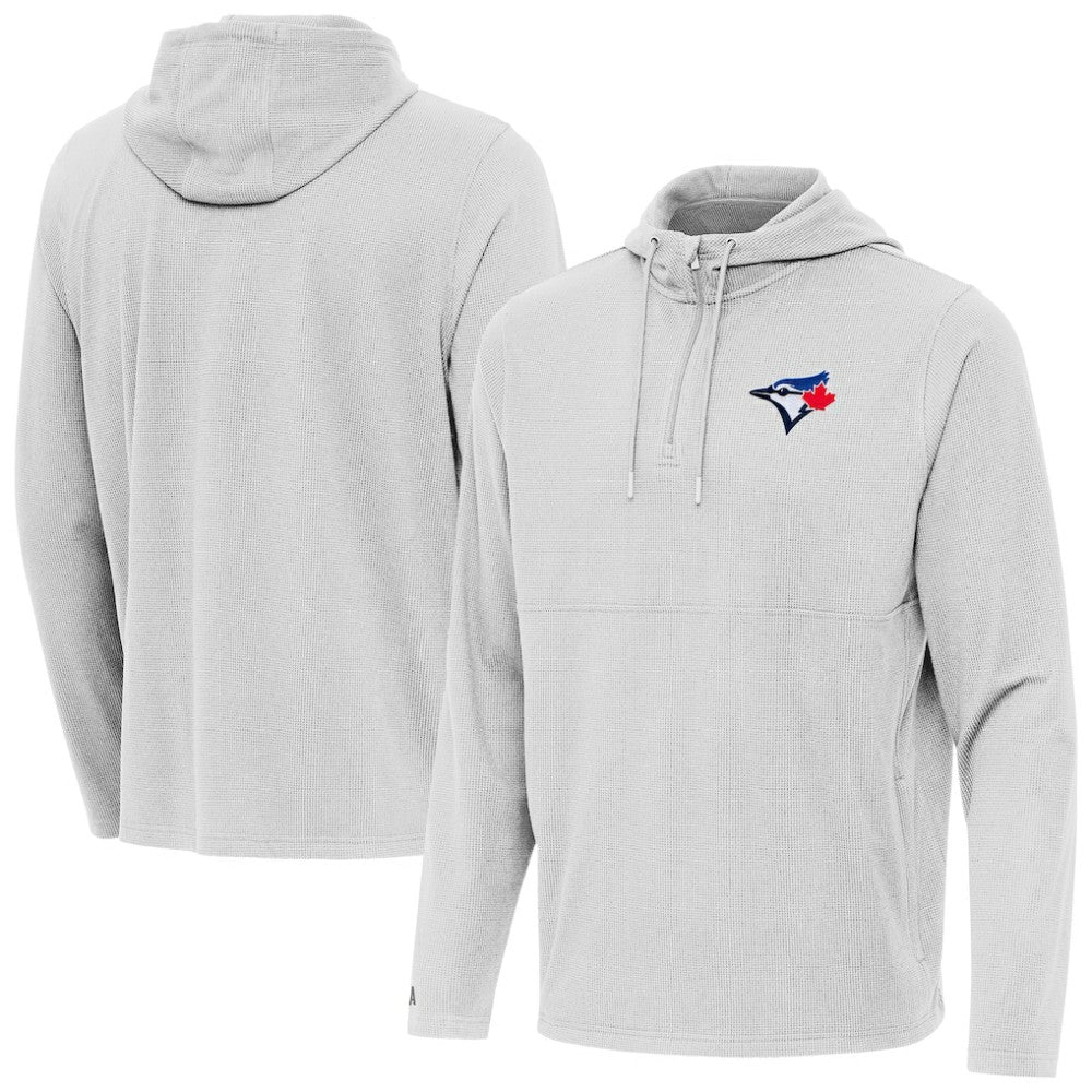 Toronto Blue Jays Antigua Connected Quarter-Zip Pullover Hoodie Clearance
