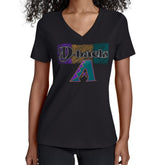 Arizona Diamondbacks Starter Women's Team Color Shading V-Neck T-Shirt Clearance