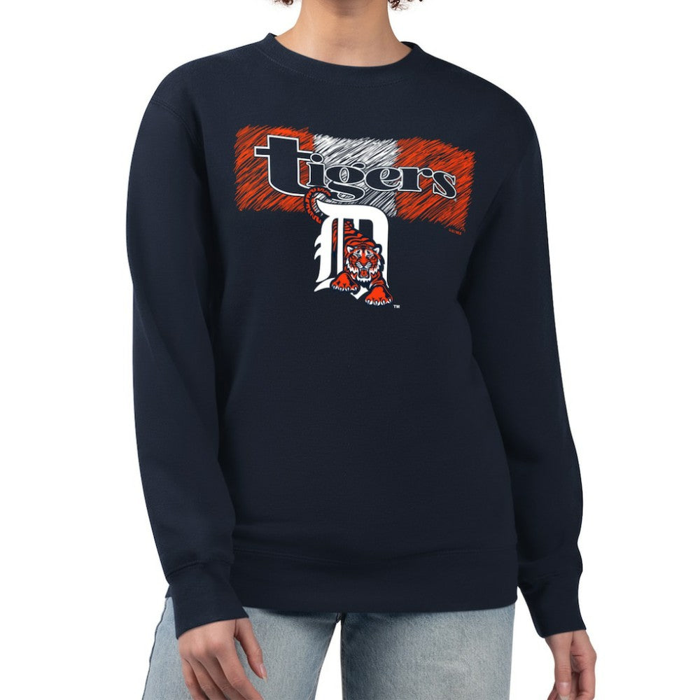 Detroit Tigers Starter Women's Team Color Shading Fleece Pullover Sweatshirt Online