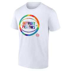 NBA - Detroit Pistons Team Logo Pride T-Shirt - White