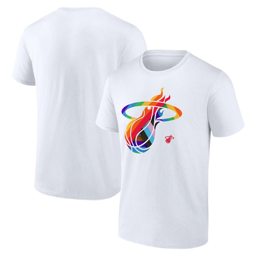 NBA - Miami Heat Team Logo Pride T-Shirt - White
