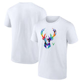 NBA - Milwaukee Bucks Team Logo Pride T-Shirt - White