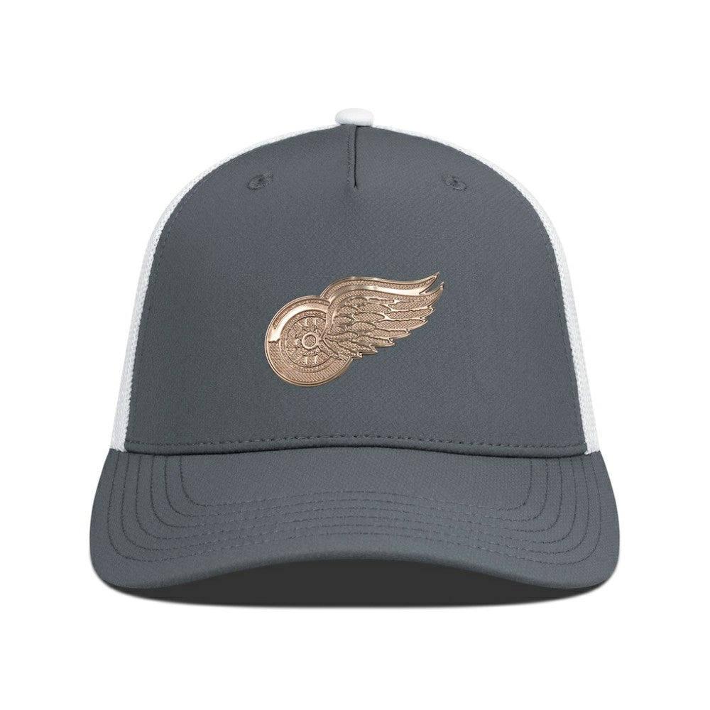 Detroit Red Wings - Levelwear Signal Copper Insignia Trucker Adjustable Hat Charcoal/White