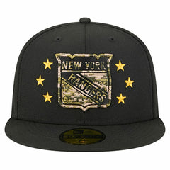 New York Rangers New Era Military Appreciation Digital Camo Stars 59FIFTY Fitted Hat Black