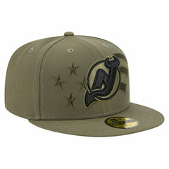 New Jersey Devils - New Era Military Appreciation Flag 59FIFTY Fitted Hat Olive