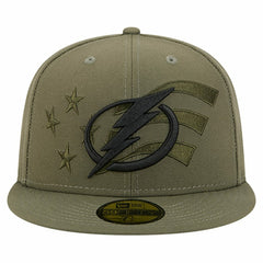 Tampa Bay Lightning - New Era Military Appreciation Flag 59FIFTY Fitted Hat Olive