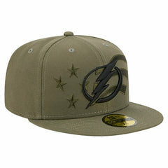 Tampa Bay Lightning - New Era Military Appreciation Flag 59FIFTY Fitted Hat Olive