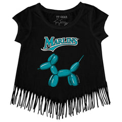 Miami Marlins Tiny Turnip Girls Youth Balloon Dog Fringe T-Shirt discount