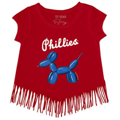 Philadelphia Phillies Tiny Turnip Girls Youth Balloon Dog Fringe T-Shirt discount