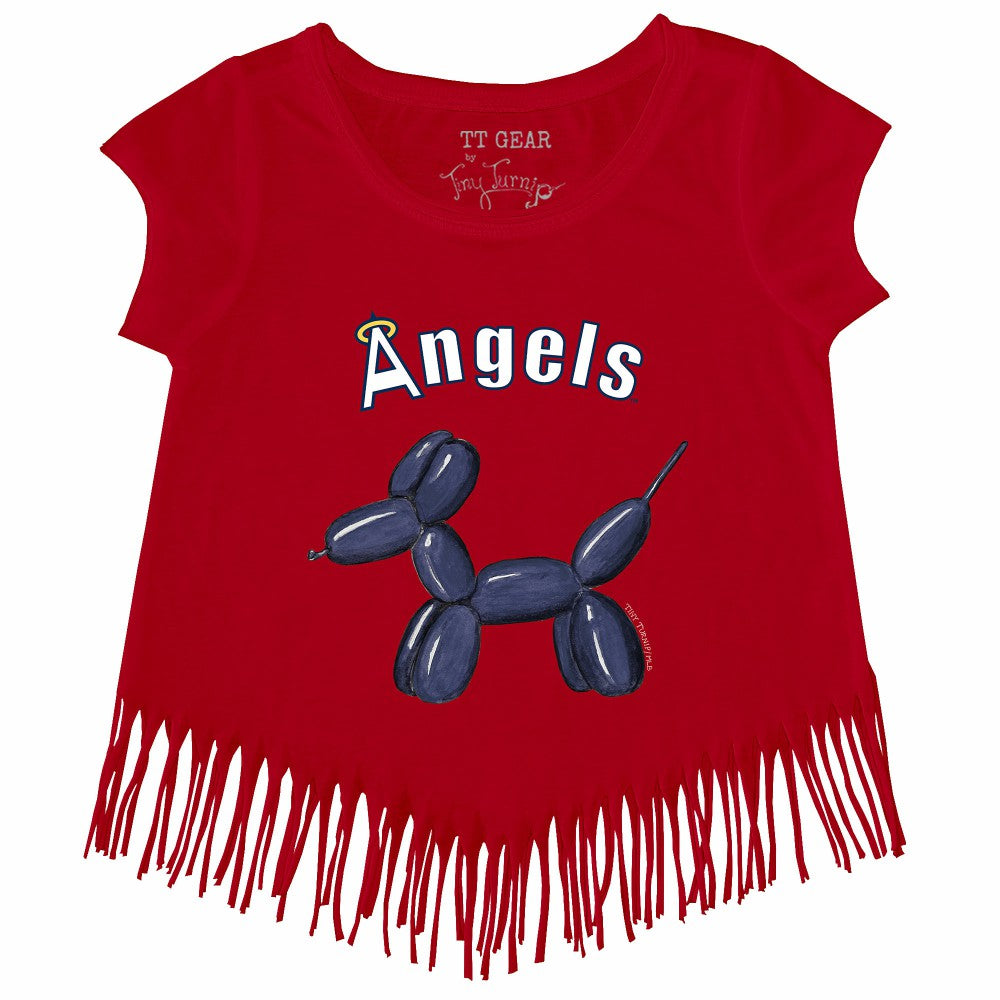 Los Angeles Angels Tiny Turnip Girls Youth Balloon Dog Fringe T-Shirt Sale