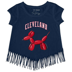 Cleveland Guardians Tiny Turnip Girls Youth Balloon Dog Fringe T-Shirt discount