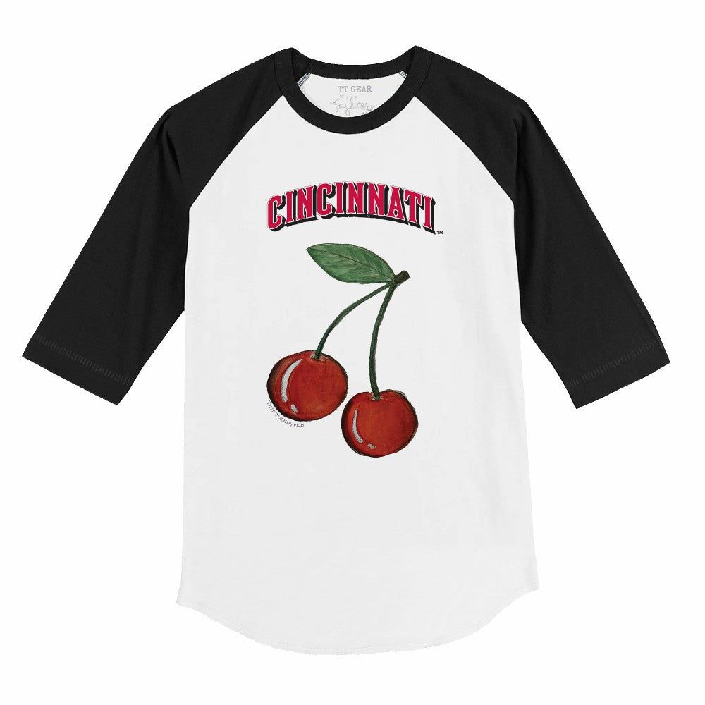 Cincinnati Reds Tiny Turnip Youth Cherries 3/4-Sleeve Raglan Baseball T-Shirt Online
