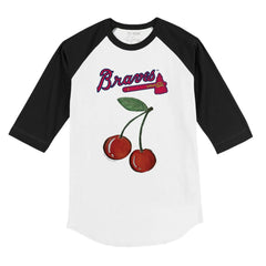Atlanta Braves Tiny Turnip Youth Cherries 3/4-Sleeve Raglan Baseball T-Shirt Lifestyle