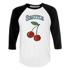 Seattle Mariners Tiny Turnip Women's Cherries 3/4-Sleeve Raglan Baseball T-Shirt Clearance