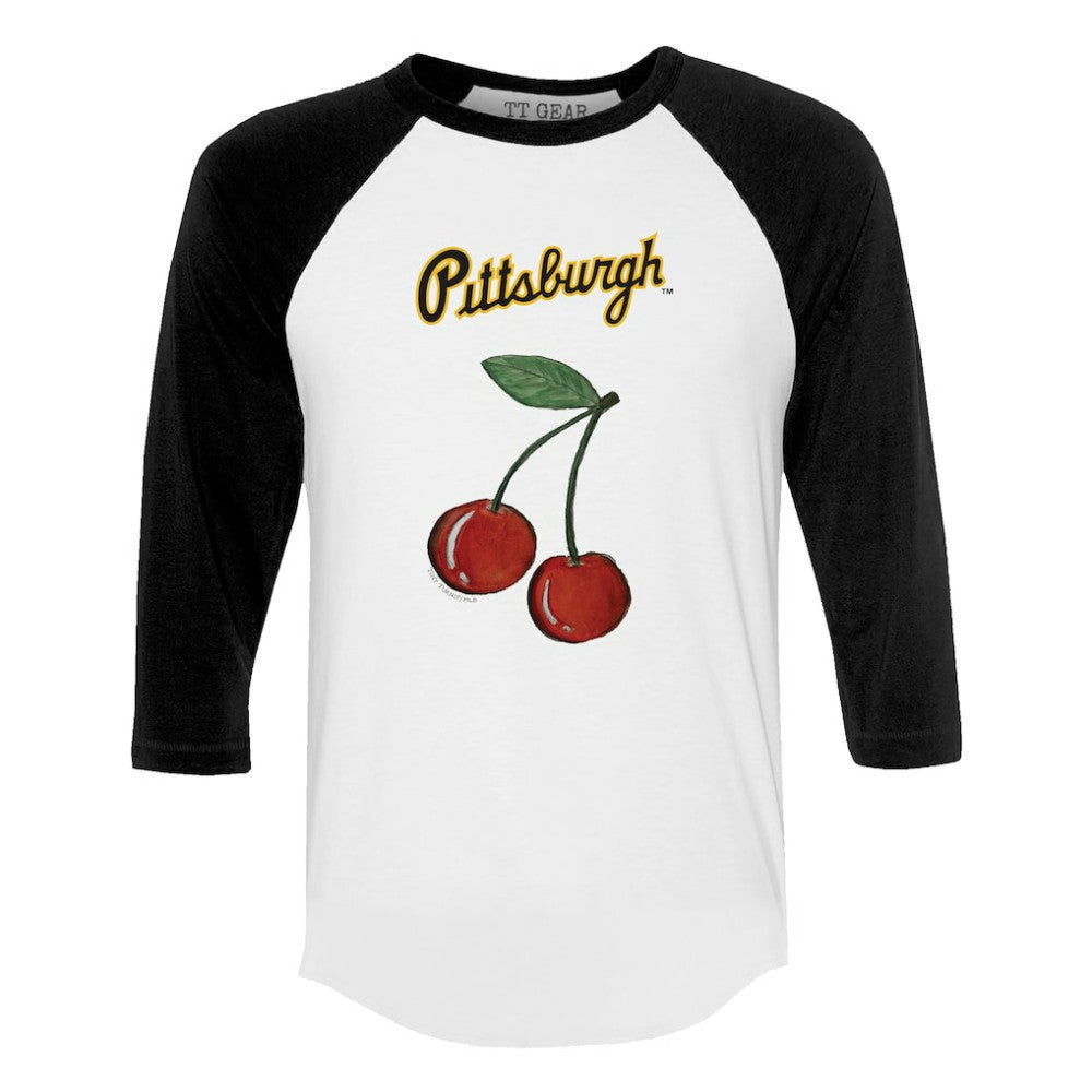 Pittsburgh Pirates Tiny Turnip Women's Cherries 3/4-Sleeve Raglan Baseball T-Shirt discount