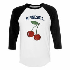 Minnesota Twins Tiny Turnip Women's Cherries 3/4-Sleeve Raglan Baseball T-Shirt Online