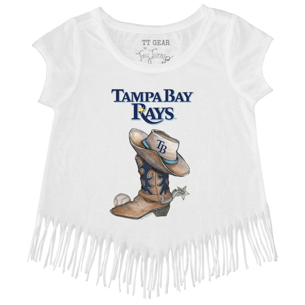 Tampa Bay Rays Tiny Turnip Girls Youth Cowboy Boot Fringe T-Shirt Near Me