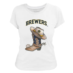 Milwaukee Brewers Tiny Turnip Women's Cowboy Boot T-Shirt Clearance