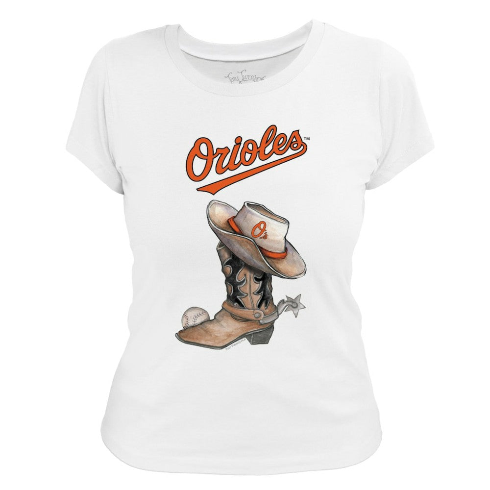 Baltimore Orioles Tiny Turnip Women's Cowboy Boot T-Shirt Online