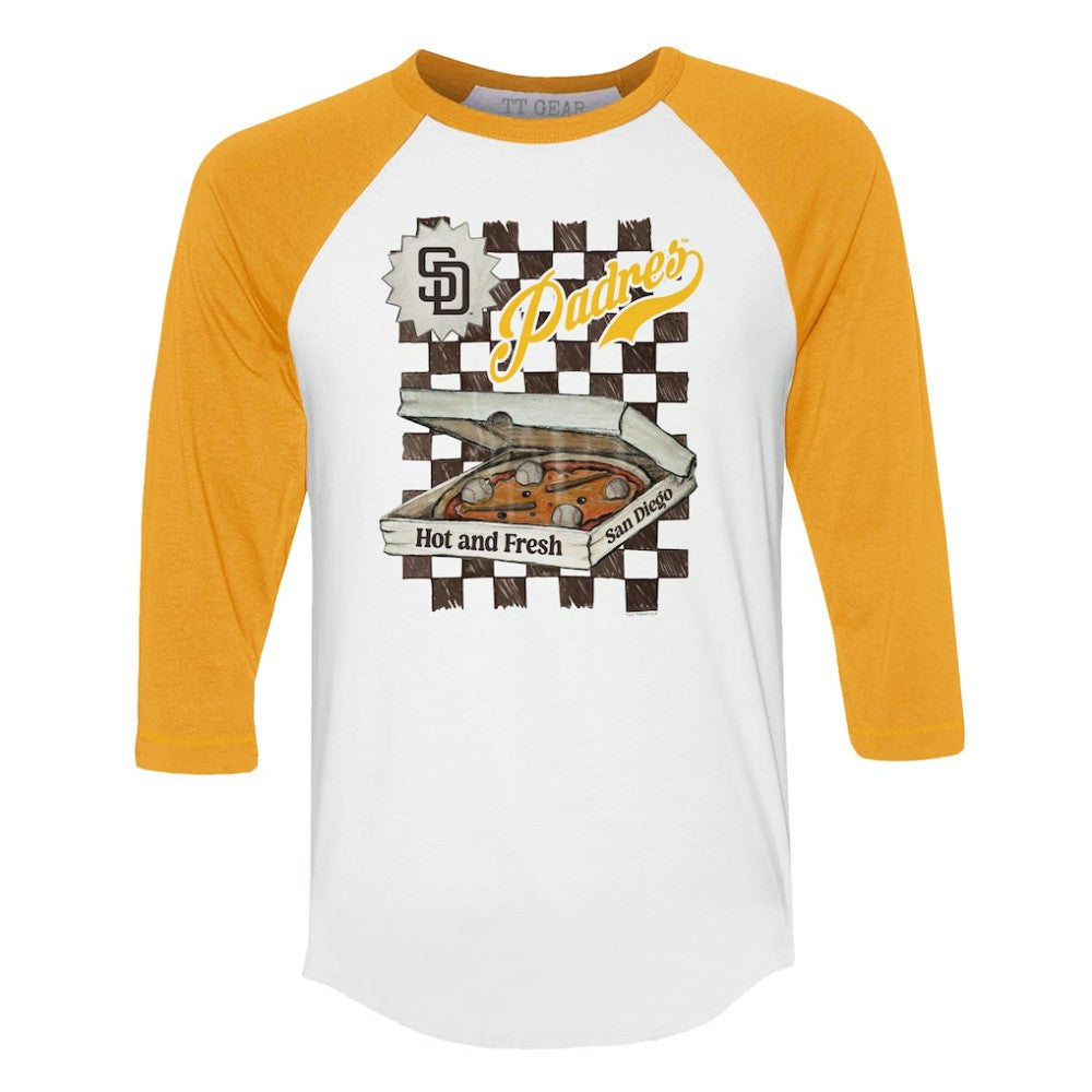 San Diego Padres Tiny Turnip Women's Pizza 3/4-Sleeve Raglan Baseball T-Shirt for sale