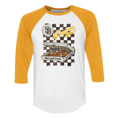 San Diego Padres Tiny Turnip Women's Pizza 3/4-Sleeve Raglan Baseball T-Shirt for sale