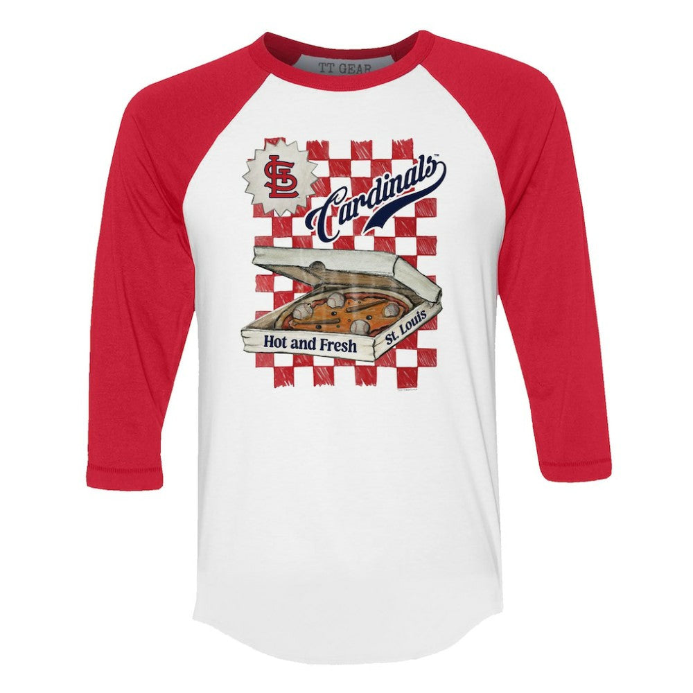 St. Louis Cardinals Tiny Turnip Women's Pizza 3/4-Sleeve Raglan Baseball T-Shirt for sale