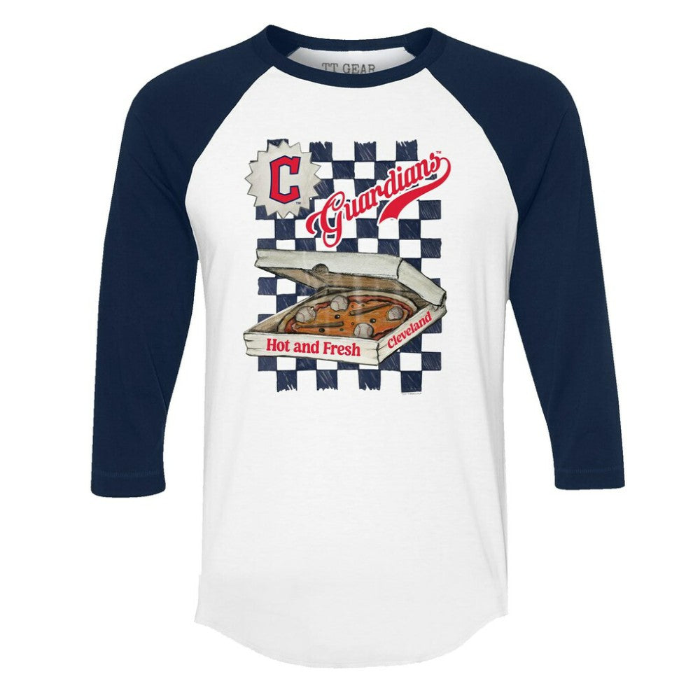 Cleveland Guardians Tiny Turnip Women's Pizza 3/4-Sleeve Raglan Baseball T-Shirt discount