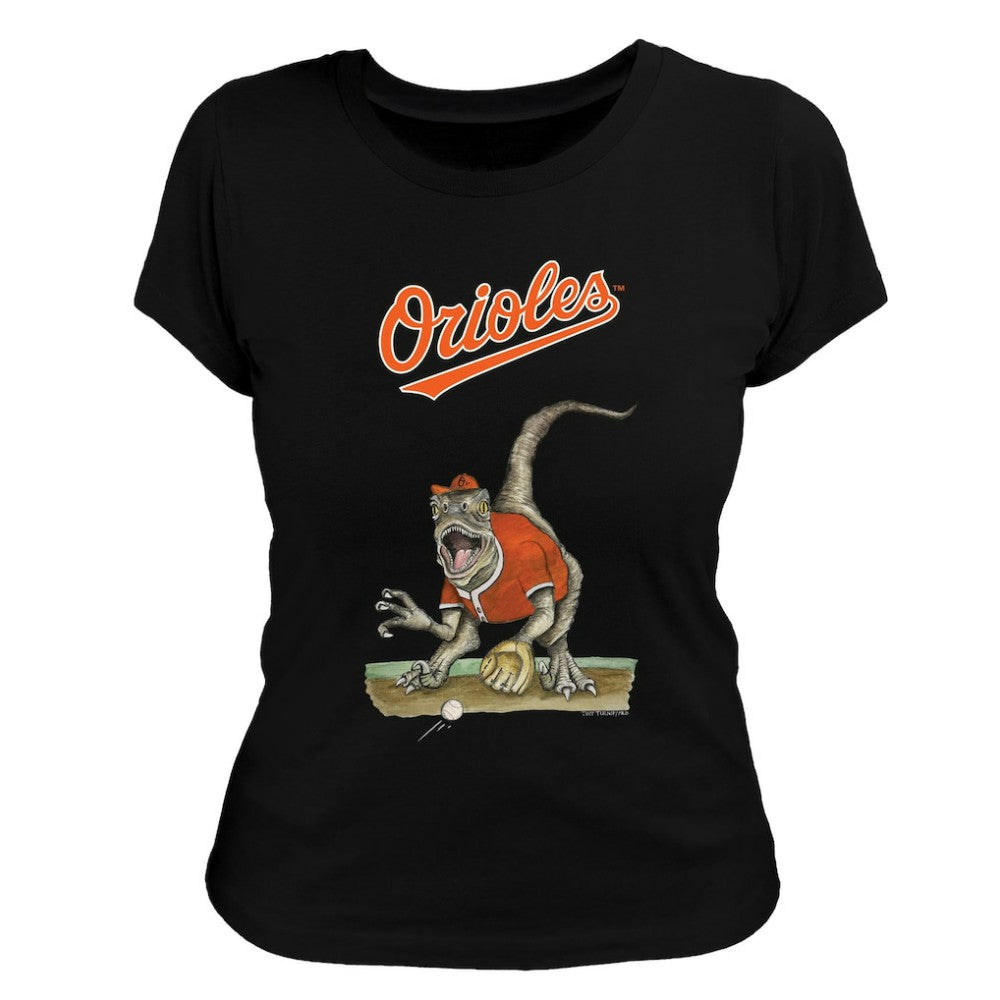 Baltimore Orioles Tiny Turnip Women's Velociraptor T-Shirt for sale