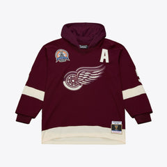 Detroit Red Wings - Mitchell & Ness x Just Don Jersey Hoodie Crimson