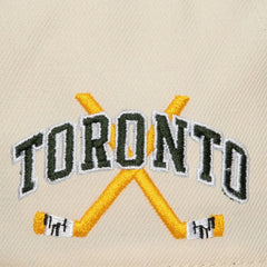 Toronto Maple Leafs - Mitchell & Ness x Just Don Wave Script Pro Strapback Hat Cream/Green
