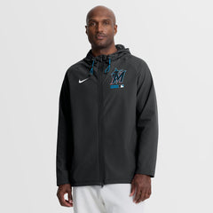 Miami Marlins Nike Authentic Collection Raglan Therma-FIT Full-Zip Hooded Jacket Sale