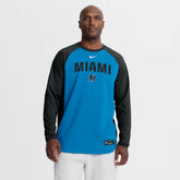 Miami Marlins Nike Authentic Collection Raglan Dri-FIT Sweatshirt Clearance