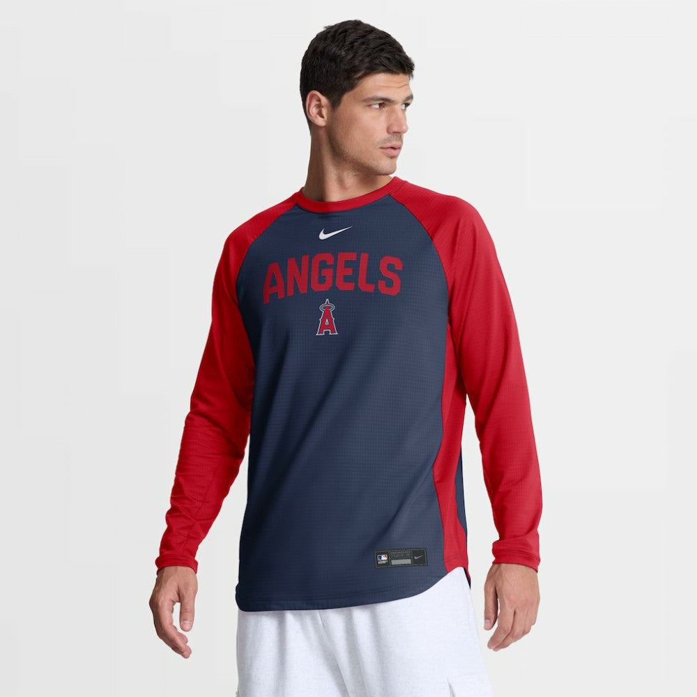 Los Angeles Angels Nike Authentic Collection Raglan Dri-FIT Sweatshirt Clearance