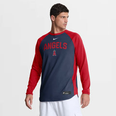 Los Angeles Angels Nike Authentic Collection Raglan Dri-FIT Sweatshirt Clearance