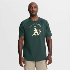 Athletics Nike Authentic Collection Batting Practice Pre-Game Raglan Dri-FIT Top Online