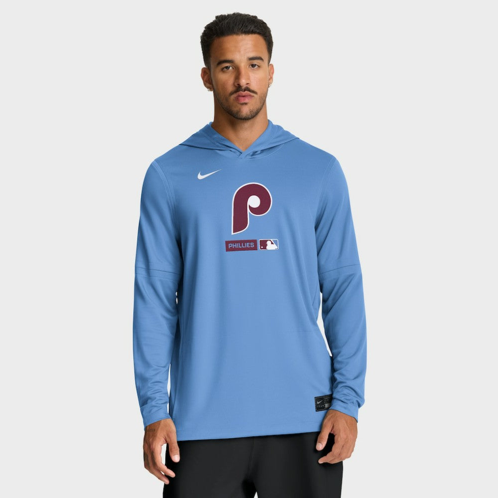 Philadelphia Phillies Nike Authentic Collection Dri-FIT Long Sleeve Hooded T-Shirt Clearance