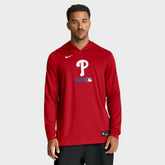 Philadelphia Phillies Nike Authentic Collection Dri-FIT Long Sleeve Hooded T-Shirt On Sale
