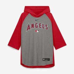 Los Angeles Angels Nike Authentic Collection Flux Dri-FIT Raglan 3/4-Sleeve Hooded T-Shirt Lifestyle