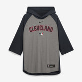 Cleveland Guardians Nike Authentic Collection Flux Dri-FIT Raglan 3/4-Sleeve Hooded T-Shirt Clearance